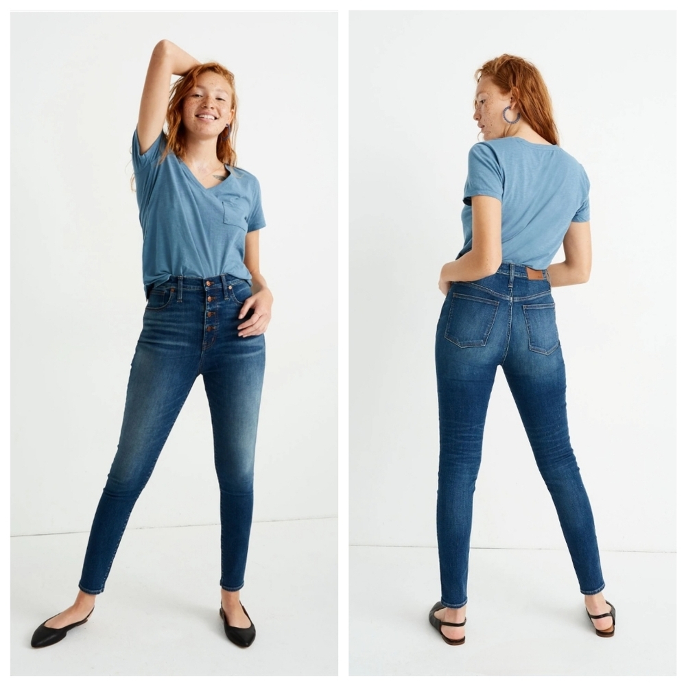 Madewell 11-Inch High Rise Skinny Jeans Ames Wash Size 27